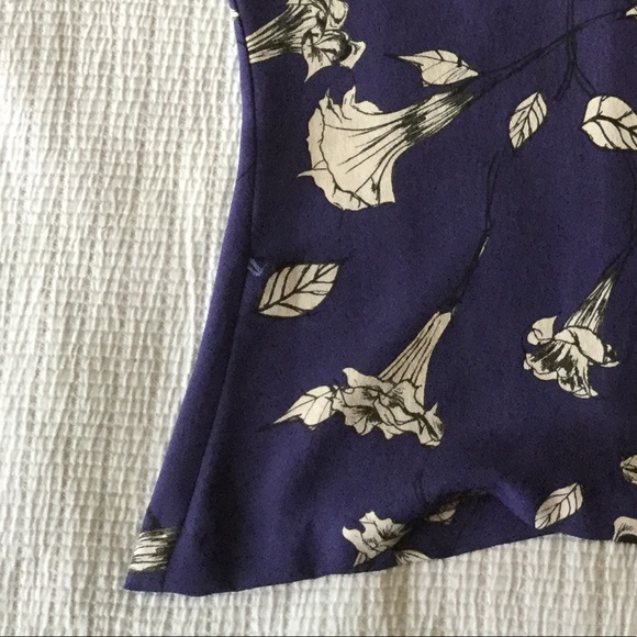 Babaton Silk Crepe Purple Top 3/4 Sleeve Boatneck - Picture 8 of 9